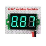 Digital Voltmeter with green LEDs, 3.5 - 30 V, black, 3-digit and 2-wire